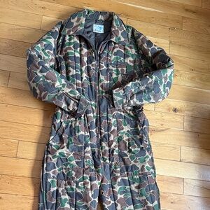 Mens Camo Coveralls Vintage Trophy Club Size XL Hunting Outdoors Insulated